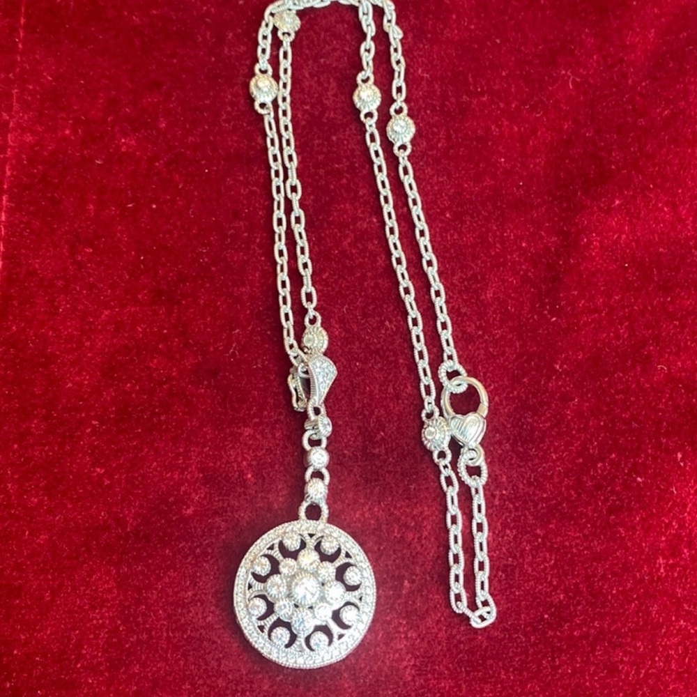 🩶 NWOT JUDITH RIPKA STERLING SILVER STATION NECKLACE WITH CZ VINTAGE PENDANT! - Picture 2 of 16